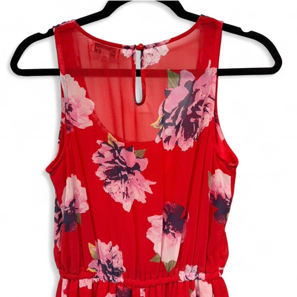 Olsenboye Red Floral High Low Dress - Picture 9 of 11